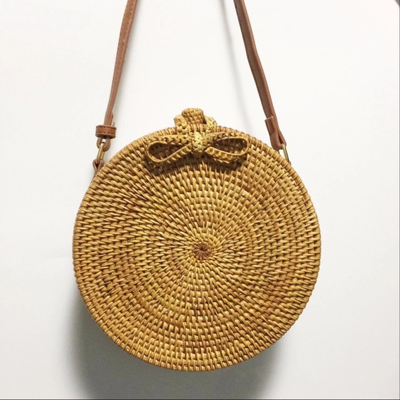 🆕Charlee Round Rattan Straw Crossbody Handbag - Picture 5 of 8